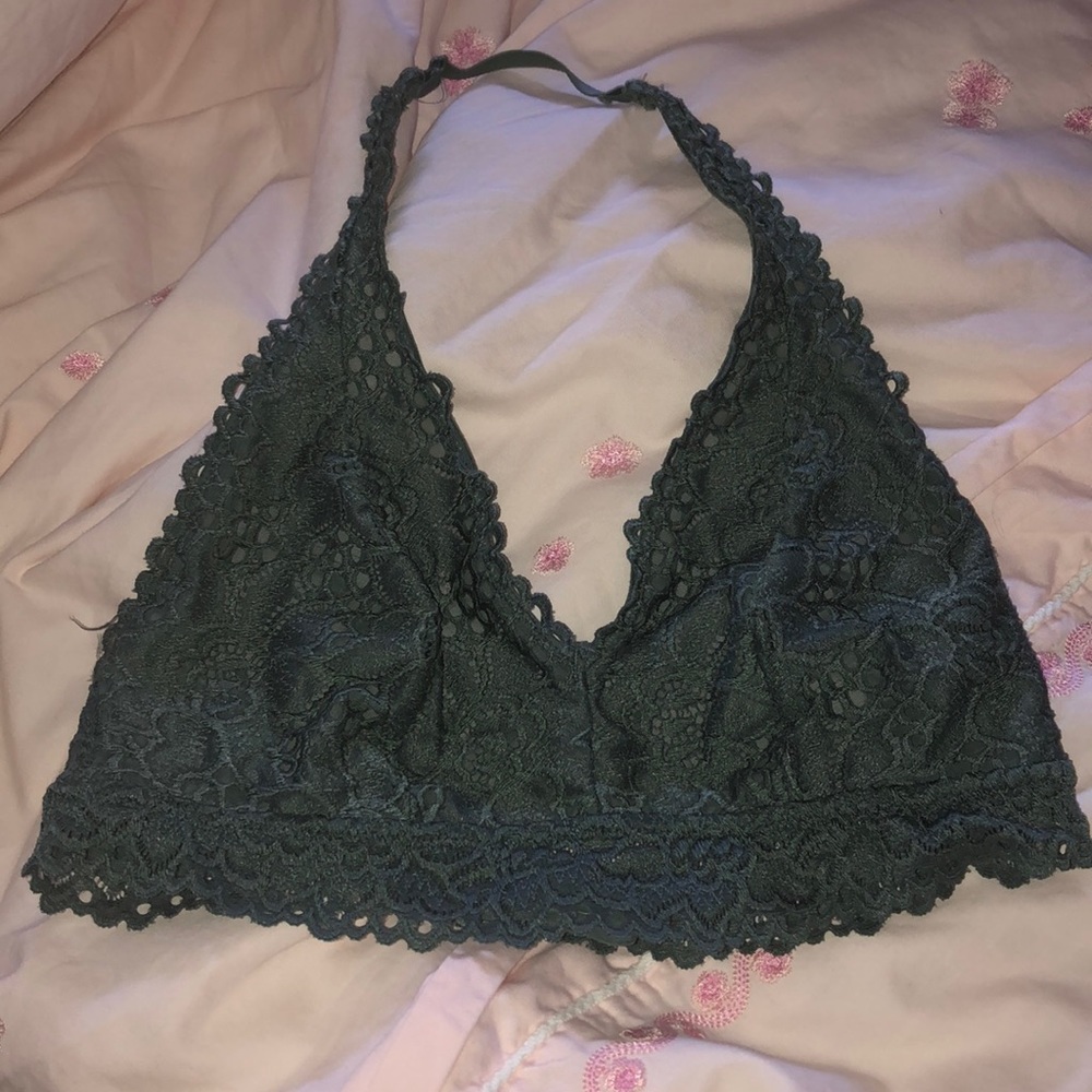 Aerie lace army green bralette